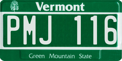 VT license plate PMJ116