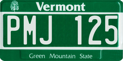 VT license plate PMJ125