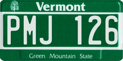 VT license plate PMJ126