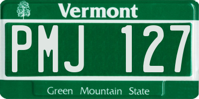 VT license plate PMJ127
