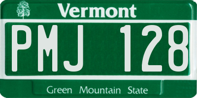 VT license plate PMJ128