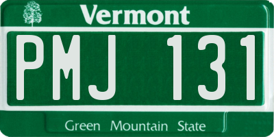 VT license plate PMJ131