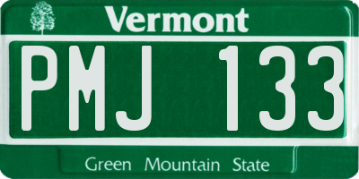 VT license plate PMJ133