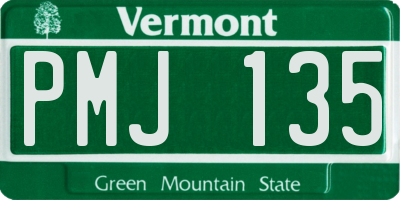 VT license plate PMJ135