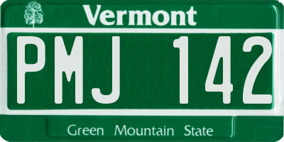 VT license plate PMJ142