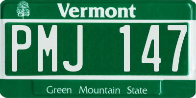 VT license plate PMJ147