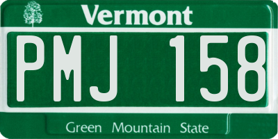 VT license plate PMJ158