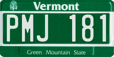 VT license plate PMJ181