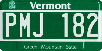 VT license plate PMJ182