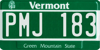 VT license plate PMJ183