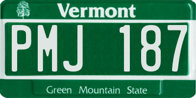 VT license plate PMJ187