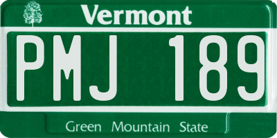 VT license plate PMJ189