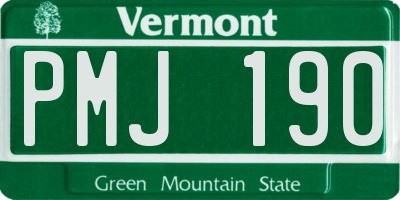 VT license plate PMJ190