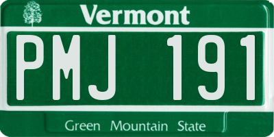 VT license plate PMJ191