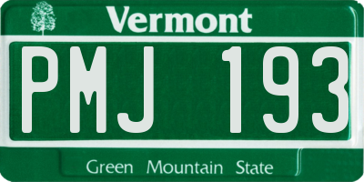 VT license plate PMJ193
