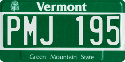 VT license plate PMJ195