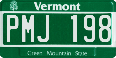 VT license plate PMJ198