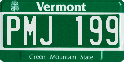 VT license plate PMJ199