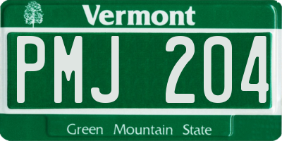 VT license plate PMJ204