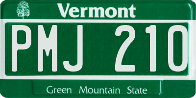 VT license plate PMJ210