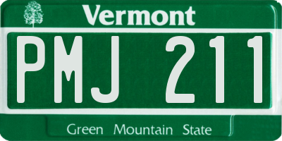 VT license plate PMJ211