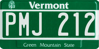 VT license plate PMJ212