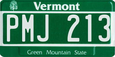 VT license plate PMJ213