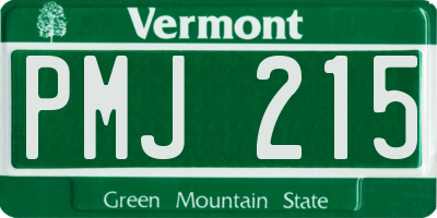 VT license plate PMJ215