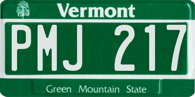 VT license plate PMJ217