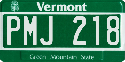 VT license plate PMJ218