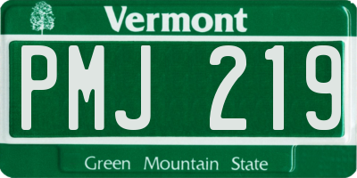 VT license plate PMJ219