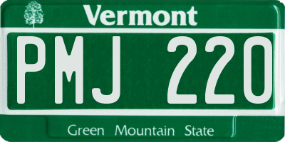 VT license plate PMJ220