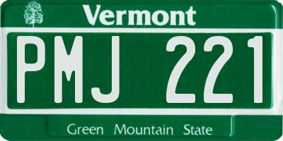VT license plate PMJ221