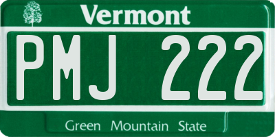 VT license plate PMJ222