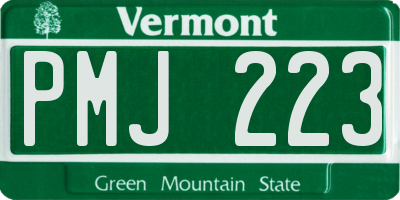 VT license plate PMJ223
