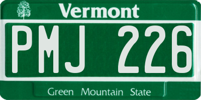VT license plate PMJ226