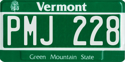 VT license plate PMJ228