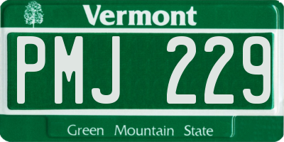VT license plate PMJ229