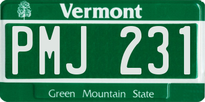 VT license plate PMJ231
