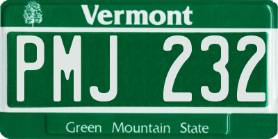 VT license plate PMJ232
