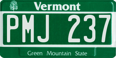 VT license plate PMJ237