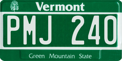 VT license plate PMJ240