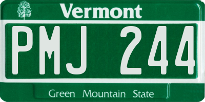 VT license plate PMJ244