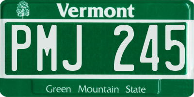 VT license plate PMJ245