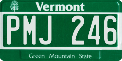 VT license plate PMJ246