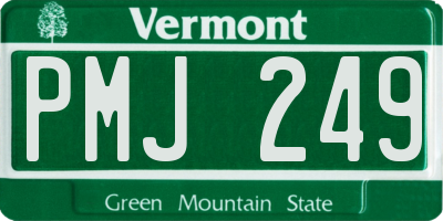 VT license plate PMJ249