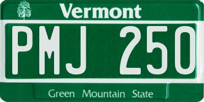 VT license plate PMJ250