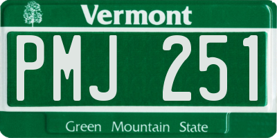 VT license plate PMJ251