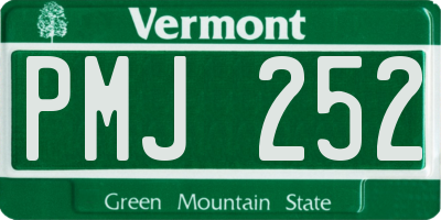 VT license plate PMJ252