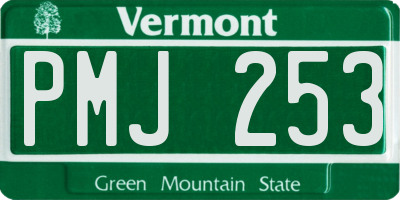 VT license plate PMJ253